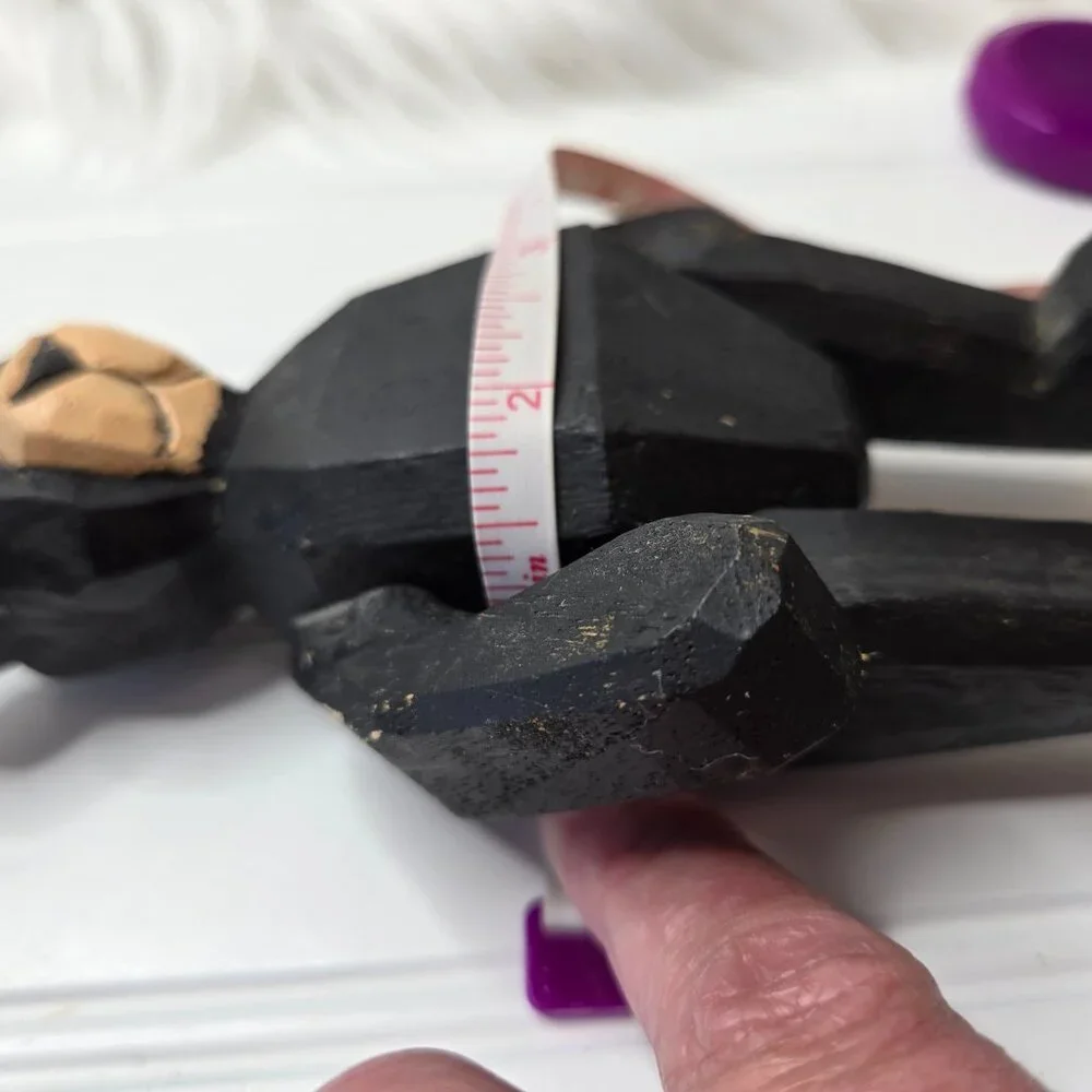 Carved Wood Teddy Black Bear 6” Legs and Arms Move Cabin Woods Poseable Sitting - Picture 10 of 10